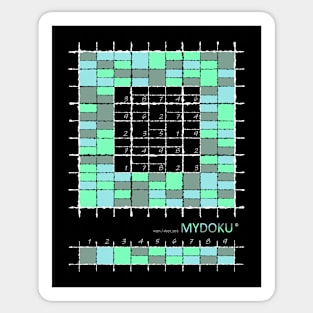 Mydoku_W001_H001_003_F: Sudoku, Sudoku coloring, logic, logic puzzle, holiday puzzle, fun, away from screen Sticker